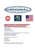NATIONAL PHYSICAL THERAPY UPDATED EXAMS SCRIPT QUESTIONS AND ANSWERS SURE