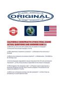 CALIFORNIA CHIROPRACTIC ETHICS FINAL EXAMS ACTUAL QUESTIONS AND ANSWERS SURE