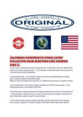 CALIFORNIA CHIROPRACTIC ETHICS LATEST EVALUATION EXAM QUESTIONS AND ANSWERS