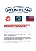 CA CHIROPRACTIC ETHICS UPDATED EXAMS TEST PAPER QUESTIONS AND ANSWERS SURE