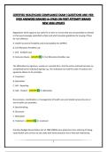 CERTIFIED IN HEALTHCARE COMPLIANCE EXAM &vert;QUESTIONS AND VERIFIED ANSWERS&vert;GRADED A&plus;&vert;PASS ON FIRST ATTEMPT&vert;BRAND NEW 2026 UPDATE
