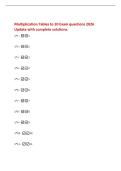 Multiplication Tables to 20 Exam questions 2026&NewLine;Update with complete solutions&period;&NewLine;