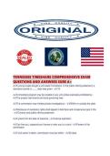 TENNESSEE TIMESHARE COMPREHENSIVE EXAM QUESTIONS AND ANSWERS SURE