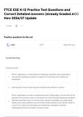 FTCE ESE K-12  Practice Test Questions and Correct Detailed Answers &lpar;Already Graded A&plus;&rpar; &vert; New 2026&sol;27 Update