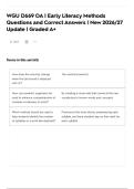 WGU D669 OA &vert; Early Literacy Methods Questions and Correct Answers &vert; New 2026&sol;27 Update &vert; Graded A&plus;
