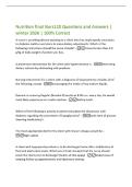 Nutrition final Nurs120 Questions and Answers &vert;&NewLine;winter 2026 &vert; 100&percnt; Correct&NewLine;A nurse is providing dietary teaching to a client who has nephropathy secondary&NewLine;to diabetes mellitus and plans to make dietary adjustments&period; Which of the&NewLine;following instructions 
