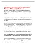 OB&sol;Maternity HESI Assignment exam Questions and&NewLine;Answers &vert; 2026 Update &vert; 100&percnt; Correct&period;&NewLine;At 10-weeks gestation&comma; a high-risk multiparous client with a family history of&NewLine;Down syndrome is admitted for observation following a chorionic villi sampling&NewLine;&lpar;CVS&rpar; p