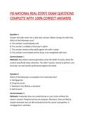 PSI NATIONAL REAL ESTATE EXAM QUESTIONS COMPLETE WITH 100&percnt; CORRECT ANSWERS