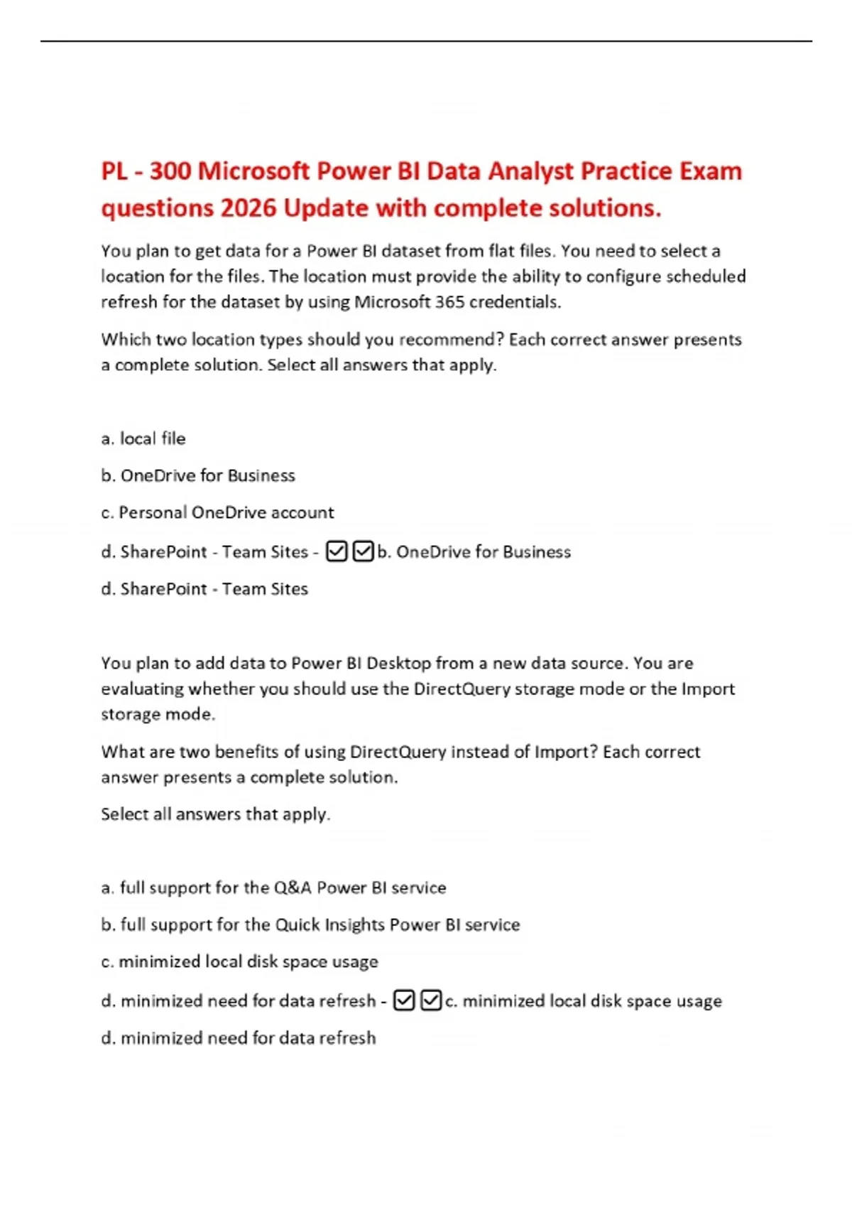 PL - 300 Microsoft Power BI Data Analyst Practice Exam questions 2026 ...