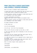 PMH-C MULTIPLE CHOICE QUESTIONS AND CORRECT VERIFIED ANSWERS