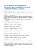 PSI PERINATAL MENTAL HEALTH CERTIFICATION EXAM QUESTIONS AND CORRECT VERIFIED ANSWERS