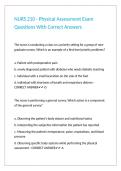 NURS 210 - Physical Assessment Exam Questions With Correct Answers