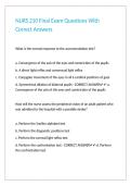 NURS 210 Final Exam Questions With Correct Answers