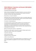 POLSCI Midterm 2 Questions and Answers 2026 Update&NewLine;with complete solutions&NewLine;International Political Economy &lpar;IPE&rpar;&NewLine;Seeks to advance knowledge of how political institutions&comma; processes&comma; and actors&NewLine;influence economic interactions&comma; and conversely&comma; how econo