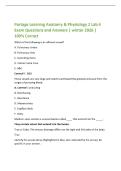 Portage Learning Anatomy & Physiology 2 Lab 4&NewLine;Exam Questions and Answers &vert; winter 2026 &vert;&NewLine;100&percnt; Correct&NewLine;Which of the following is an afferent vessel&quest;&NewLine;A&period; Pulmonary Artery&NewLine;B&period; Pulmonary Vein&NewLine;C&period; Ascending Aorta&NewLine;D&period; Inferior Ve