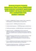 Kentucky Property Valuation &NewLine;Administrator &lpar;PVA&rpar; License EXAM STUDY &NewLine;GUIDE 2026&sol;2027 ACCURATE QUESTIONS &NewLine;WITH CORRECT DETAILED SOLUTIONS &vert;&vert; &NewLine;100&percnt; GUARANTEED PASS &NewLine;<NEWEST VERSION> &NewLine;