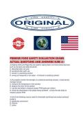 PREMIER FOOD SAFETY EVALUATION EXAMS ACTUAL QUESTIONS AND ANSWERS SURE A&period;pdf