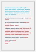 Cheat Sheet - Property & Casualty Exam &vert;&vert; Most                 &NewLine;Recent Exam 2026-2027 Actual Complete  Real Exam &NewLine;Questions and Correct Answers &lpar;Verified Answers&rpar; &vert; &NewLine;Already Graded A&plus; &vert; Guaranteed Success&excl;&excl; Newest  &NewLine;Exam &vert; Just Released&excl;&excl;