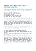PMH-BC QUESTIONS AND CORRECT VERIFIED ANSWERS