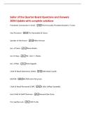 Sailor of the Quarter Board Questions and Answers&NewLine;2026 Update with complete solutions&NewLine;