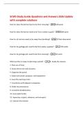 SCWS Study Guide Questions and Answers 2026 Update&NewLine;with complete solutions