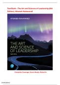 Test Bank &ndash; The Art and Science of Leadership &lpar;8th Edition&rpar;Afsaneh Nahavandi &vert; Complete Coverage &vert; Exam-Ready &vert; Rated A&plus;