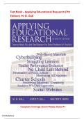 Test Bank &ndash; Applying Educational Research &lpar;7th Edition&rpar;M&period; D&period; Gall &vert; Complete Coverage &vert; Exam-Ready &vert; Rated A&plus;