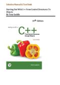Test Bank & Solution Manual for Starting Out with C&plus;&plus;&colon; From Control Structures to Objects 10th Edition by Tony Gaddis &ndash; Complete Guide