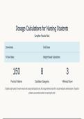 Dosage Calculations for Nursing Students - Complete Practice Pack with 150 Problems and Step-by-Step Solutions