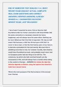 END OF SEMESTER TEST ENGLISH 11A &vert;&vert; MOST &NewLine;RECENT EXAM 2026&vert;2027 ACTUAL COMPLETE                &NewLine;REAL EXAM QUESTIONS AND CORRECT                 &NewLine;ANSWERS &lpar;VERIFIED ANSWERS&rpar; ALREADY                  &NewLine;GRADED A&plus; &vert; GUARANTEED SUCCESS&excl;&excl;                     