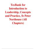 Updated&sol;Latest 2025&ndash;2026 Test Bank For Introduction To Leadership Concepts And Practice 5th Edition By Peter G&period; Northouse Comprehensive Exam Questions Answers And Rationales Study Guide For Leadership Theory Organizational Behavior Management Studies Acad