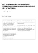 PSYCH 280 EXAM &num;1 QUESTIONS AND CORRECT ANSWERS &vert; ALREADY GRADED A&plus; &vert; NEW UPDATE 2026
