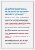 Fiber Testing and Maintenance EXAM &vert;&vert; MOST &NewLine;RECENT EXAM 2026-2027 ACTUAL COMPLETE  &NewLine;REAL EXAM QUESTIONS AND CORRECT ANSWERS &NewLine;&lpar;VERIFIED ANSWERS&rpar; ALREADY GRADED A&plus; &vert; &NewLine;BRAND NEW EXAM &vert; JUST RELEASED&excl;&excl;