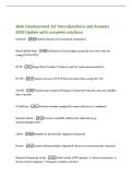 Web Development 1st Term Questions and Answers&NewLine;2026 Update with complete solutions