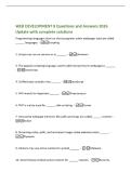 WEB DEVELOPMENT 8 Questions and Answers 2026&NewLine;Update with complete solutions