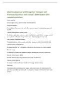 Web Development and Design Key Concepts and&NewLine;Protocols Questions and Answers 2026 Update with&NewLine;complete solutions&NewLine;Static website&NewLine;Serves pages using a fixed number of pre-built files&period;&NewLine;Dynamic website&NewLine;Controlled on the server side and relies on some typ
