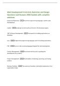 Web Development Front-End&comma; Back-End&comma; and Design&NewLine;Questions and Answers 2026 Update with complete&NewLine;solutions&NewLine;Javascript&sol;Typescript -Front End programming languages used for web&NewLine;development&period;&NewLine;nodeJS -JavaScript runtime built on Chrome's V8 JavaScri