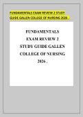 FUNDAMENTALS EXAM REVIEW 2 STUDY &NewLine;GUIDE GALLEN COLLEGE OF NURSING 2026 &period;