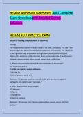 HESI A2 Admission Assessment 2026 Complete &NewLine;Exam Questions with Detailed Correct &NewLine;Solutions