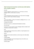 Web Development Questions and Answers 2026 Update&NewLine;with complete solutions