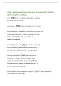 Web Development Questions and Answers 2026 Update&NewLine;with complete solutions&NewLine;Web -It refers to websites&comma; web pages or anything&NewLine;that works over the internet&period;&NewLine;Development -Building the application from scratch&period;&NewLine;Web development -refers to the building&comma; cre