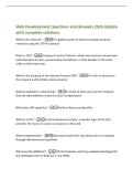 Web Development Questions and Answers 2026 Update&NewLine;with complete solutions&NewLine;What is the Internet&quest; -The global system of interconnected computer&NewLine;networks using the TCP-IP protocol&NewLine;What is TCP&quest; -Transport Control Protocol&colon; allows two hosts to connect and