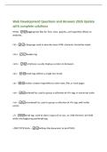 Web Development Questions and Answers 2026 Update&NewLine;with complete solutions&NewLine;HTML -tagging text files for font&comma; color&comma; graphic&comma; and hyperlink effects on&NewLine;websites&period;&NewLine;CSS -a languag