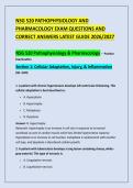 NSG 520 PATHOPHYSIOLOGY AND &NewLine;PHARMACOLOGY EXAM QUESTIONS AND &NewLine;CORRECT ANSWERS LATEST GUIDE 2026&sol;2027 