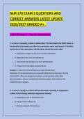 NUR 170 EXAM 3 QUESTIONS AND &NewLine;CORRECT ANSWERS LATEST UPDATE &NewLine;2026&sol;2027 GRADED A&plus; &period; 