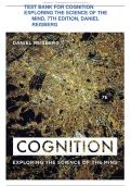 TEST BANK FOR COGNITION&NewLine;EXPLORING THE SCIENCE OF THE&NewLine;MIND&comma; 7TH EDITION&comma; DANIEL&NewLine;REISBERG&NewLine;