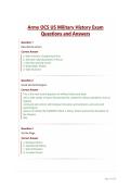 Army OCS US Military History Exam Questions and Answers 