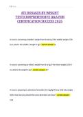 ATI DOSAGES BY WEIGHT&NewLine;TEST&vert;COMPREHENSIVE Q&A FOR&NewLine;CERTIFICATION SUCCESS 2026