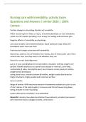 Nursing care with immobility&comma; activity Exam&NewLine;Questions and Answers &vert; winter 2026 &vert; 100&percnt;&NewLine;Correct