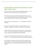 Nursing EBP Exam Questions and Answers &vert; winter&NewLine;2026 &vert; 100&percnt; Correct&NewLine;What are the three core elements of Evidence-Based Practice &lpar;EBP&rpar;&quest; - 1&period;&NewLine;Research&comma; 2&period; Client values and preferences&comma; 3&period; Clinician expertise&period;&NewLine;What is the primary purpose of utilizing Ev
